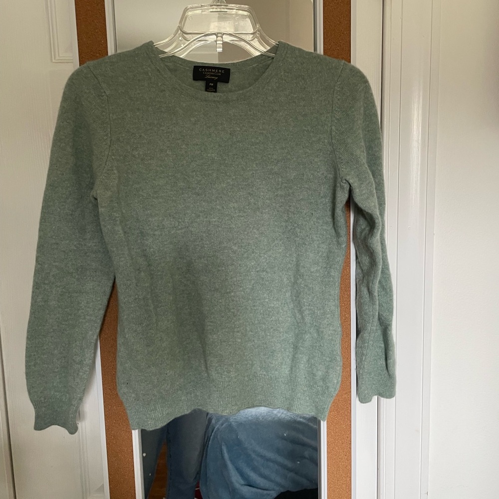Cashmere Charter Club Light Green Women's Crew Neck Sweater